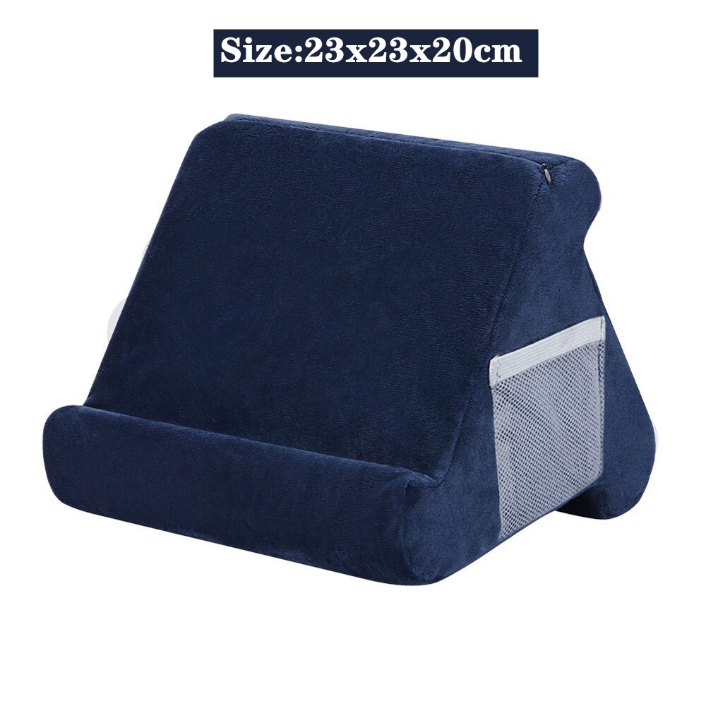 Soft Sponge Pillow Tablet Stand Multi-Angle Desktop Tablet Stand Holder for iPad /Huawei /Samsung Pillow Pad: S Navy 23x23x20cm