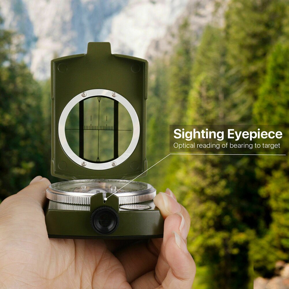 Pocket Metal Sighting Compass Clinometer Hiking Camping Outdoor YS-BUY