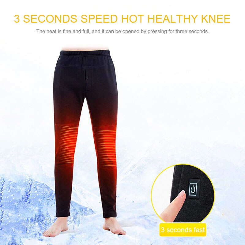 Electric Heated Warm Pants Men Women USB Heating Base Layer Elastic Trousers Insulated HeatedUnderwear for Camping Hiking