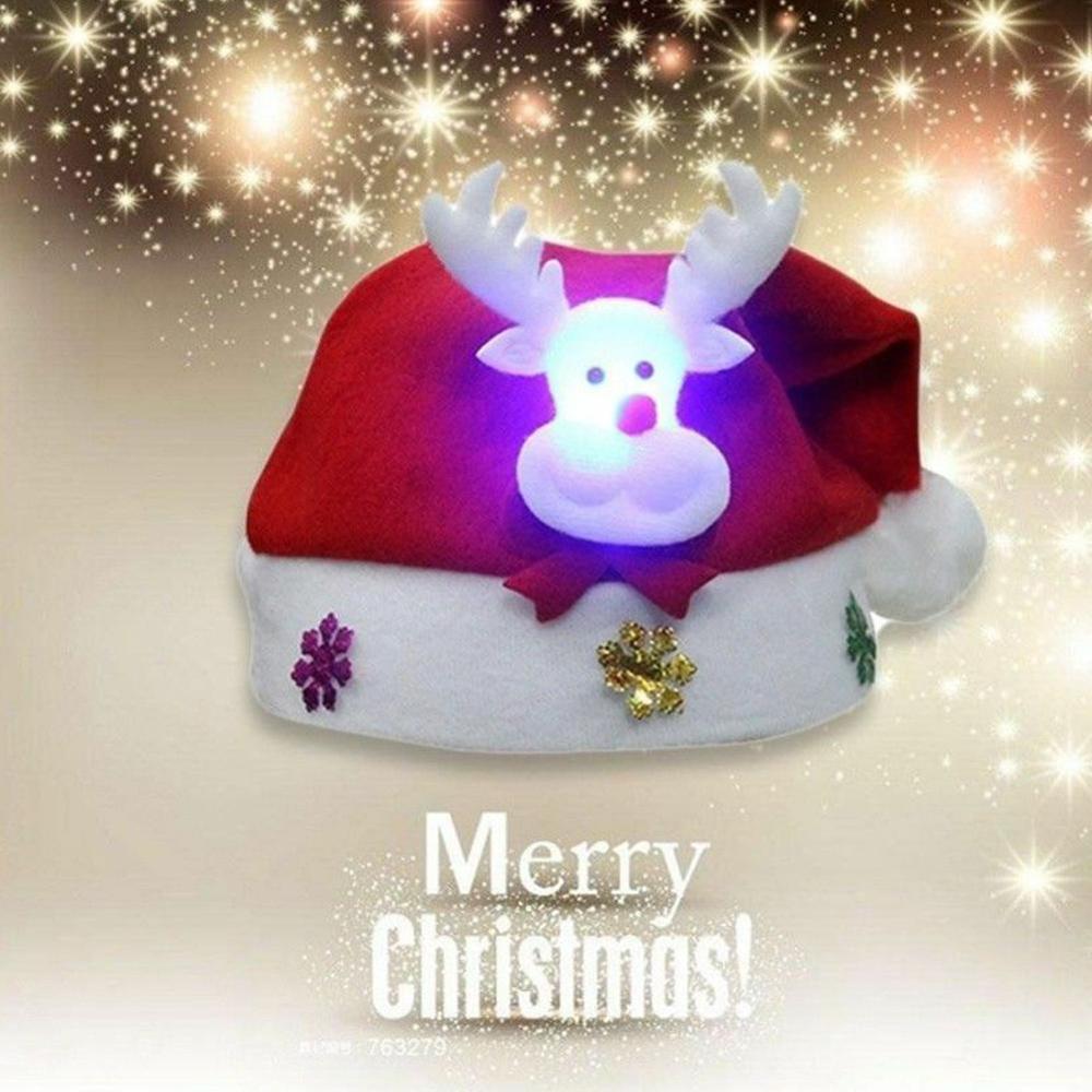 Vrolijk Kerstfeest LED Licht Hoed Kerstman/Snowman Xmas Cap voor Volwassen Kid Gebreide Muts