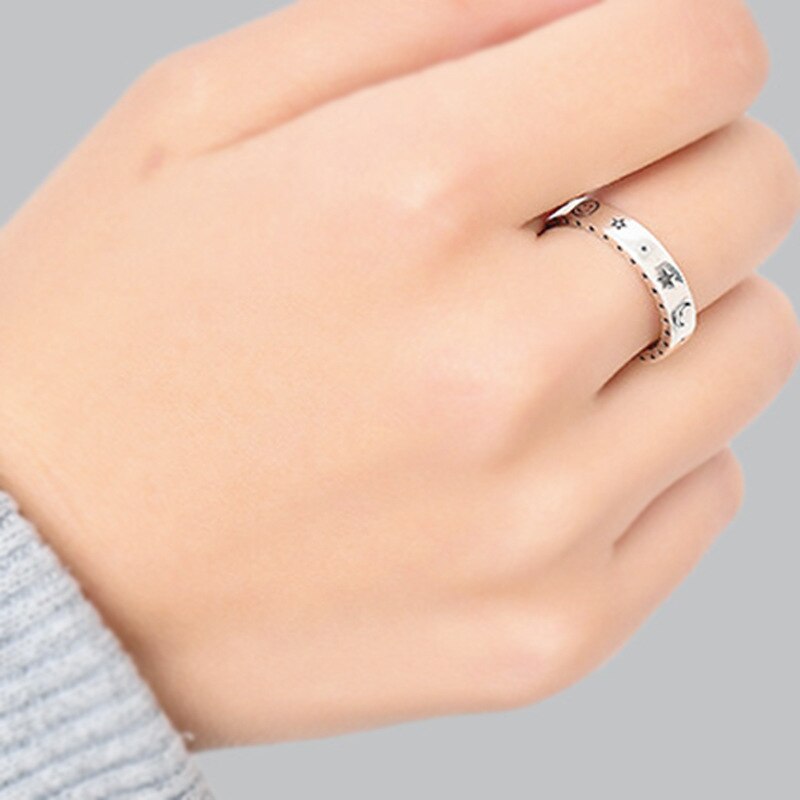 Persoonlijkheid Bohemian Vintage Moon Star Ringen Voor Vrouwen Mannen Vintage Ringen Gothic Sieraden Valentines