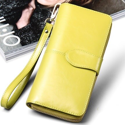 Aliwood Women Wallet Clutch Brand Coin Purse Leather Female Wallet Card Holder Long Lady Clutch Carteira Feminina: Light Green