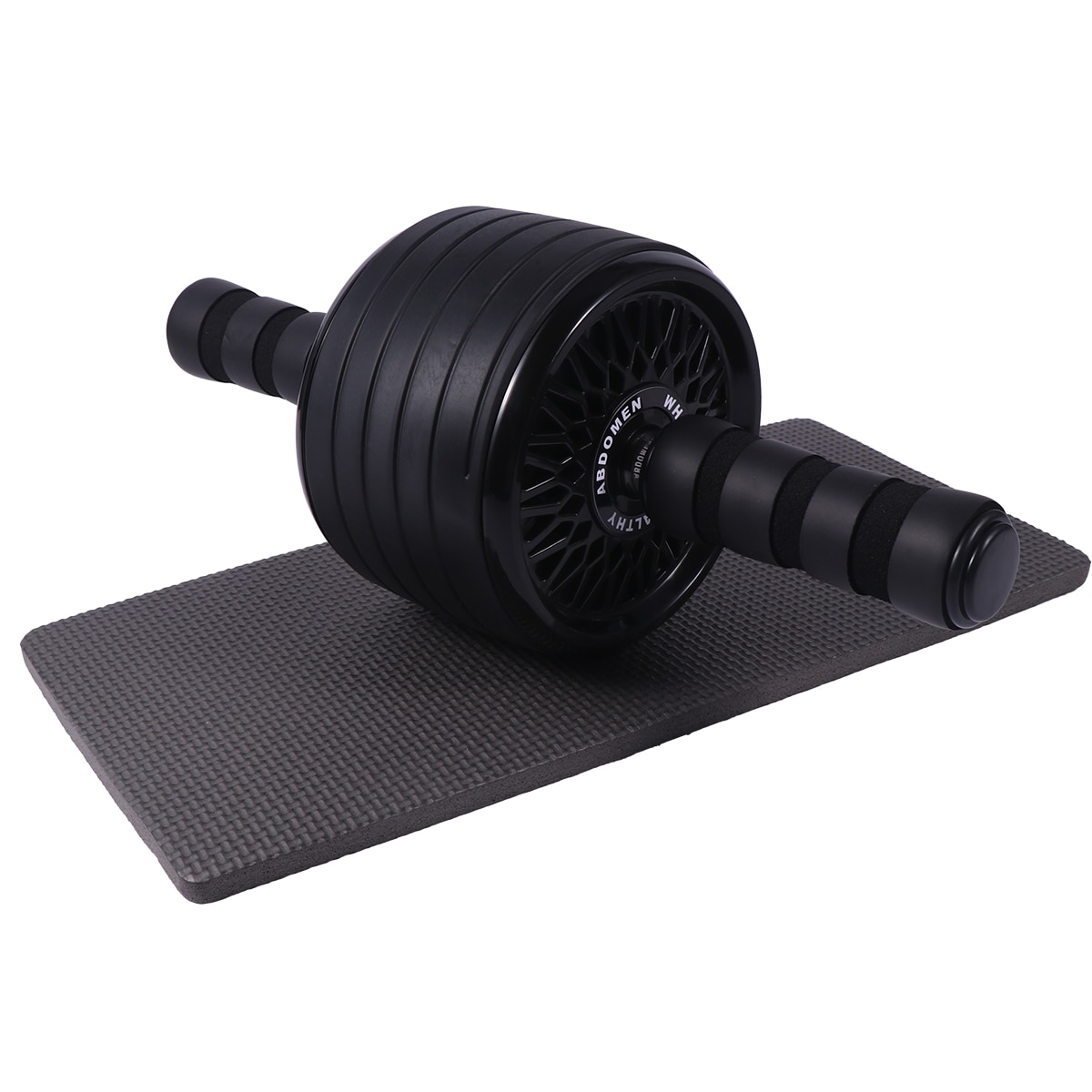 Roda de fitness grande mudo casa equipamentos de roda de fitness simples útil durável rolo de fitness abdominal: Black
