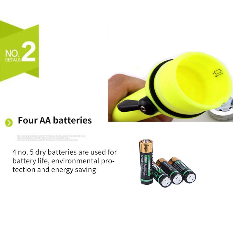 Duikzaklamp led super onderwater 2000lm waterdichte zaklamp lamp scuba voor duiken zwemmen onder water sport