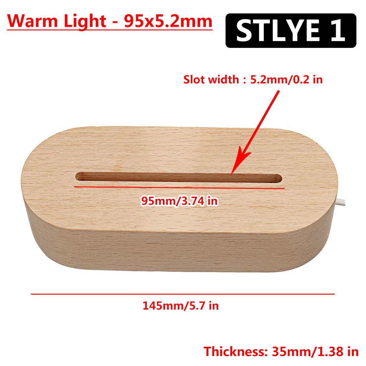 5 Stijlen 3D Led Lamp Base Creatieve Nachtverlichting Tafellamp Houten Lamp Base Gradiënt Kleurrijke Verlichting Voor Thuis Decoratieve licht: Style 1-1