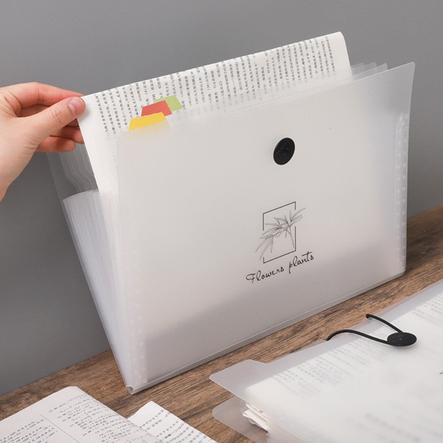 8-Pocket Expanding Files Folder Accordion Style Document Organizer Bag with 12pcs Labels for School Office Home A4 Letter Size