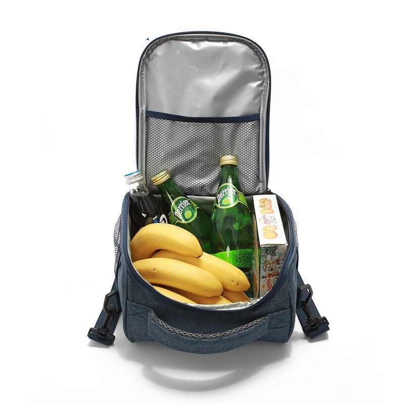 kühltasche faltbar lunchtasche Isolierte Mittagessen Tasche cool Tasche für Mittagessen Boxen Gestreiftes Wasserdichtes Gewebe Faltbare Picknick-Handtasche für Frauen, Erwachsene, Studenten und freundlicher