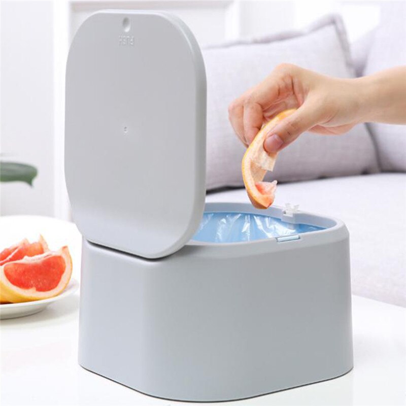 Mini cubos de basura multifunción con tapa a presión para escritorio, Cubo de almacenamiento de basura para cocina y oficina, 1 unidad