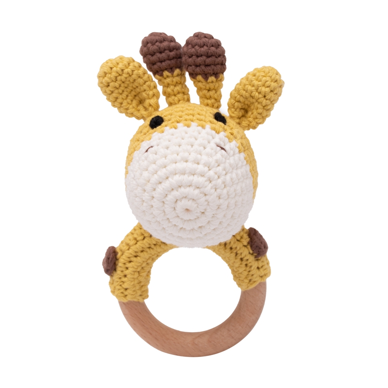 Sonajeros para bebé, sonajero de flores de ganchillo, anillo de madera, mordedor para bebé, roedor, gimnasio infantil, sonajeros móviles, juguetes educativos para recién nacidos, , 1 ud.: violet