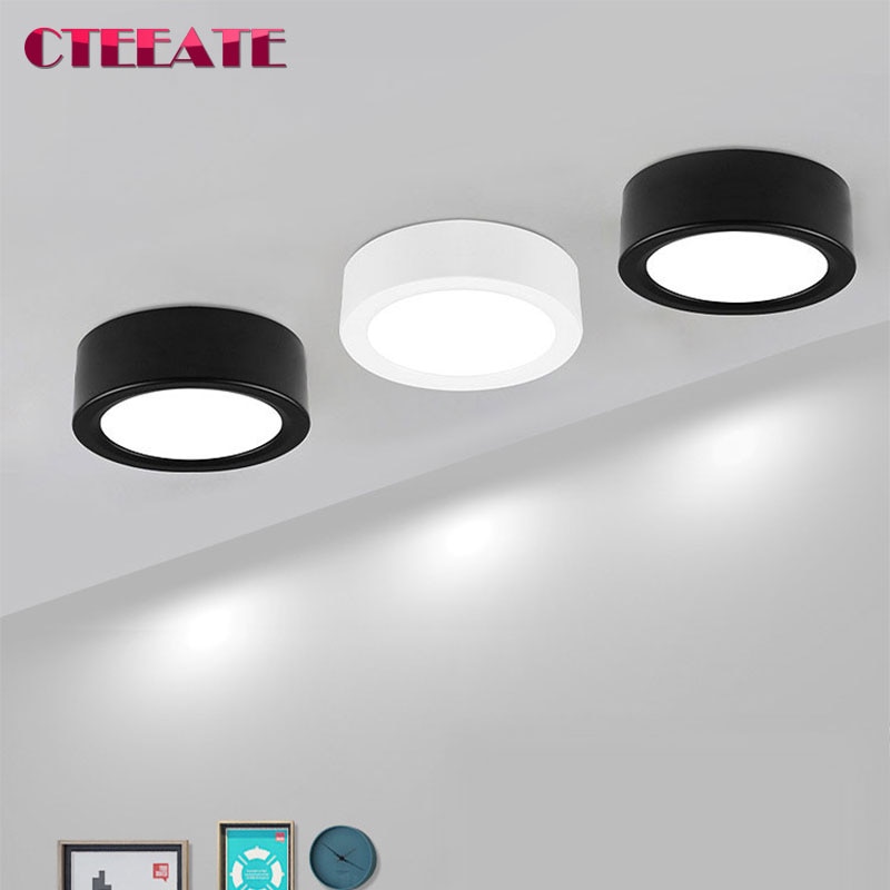 Led downlight moderne loftslampe overflademonteret spot led 3w 5w 7w 9w 12w 15w 18w ultra tynd soveværelse stue belysning 220v