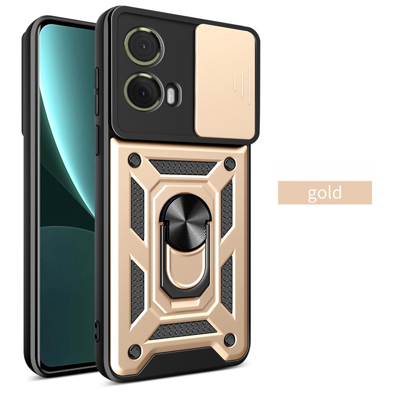 Shockproof Armor Case For Motorola Moto G05 G15 G35 G55 G75 G85 5G G 05 15 35 75 85 Cover Ring Magnetic Stand Holder Coque Funda: Silver Pink / For OnePlus Ace 2