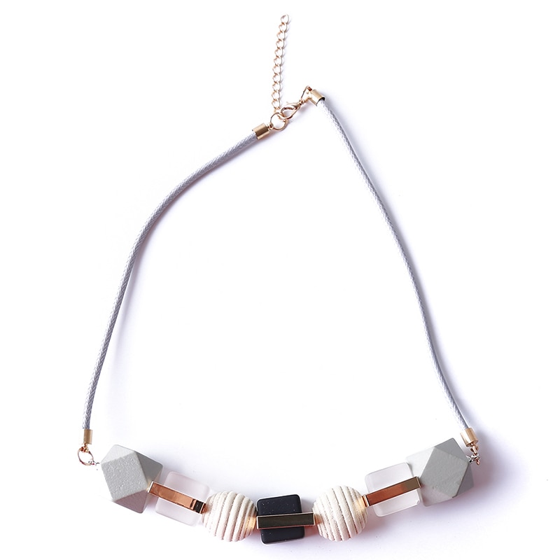Vrouwen Kralen Ketting Sieraden Verklaring Ketting Massive Hout Kettingen Kralen Hangers Geometrische Ketting Vrouwen Sieraden