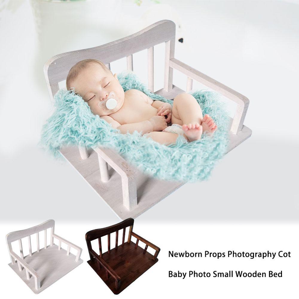 Barnfotografering rekvisita liten säng för nyfödd korg soffa spjälsäng trä baby fotostudio fotografering säng pojkar flickor