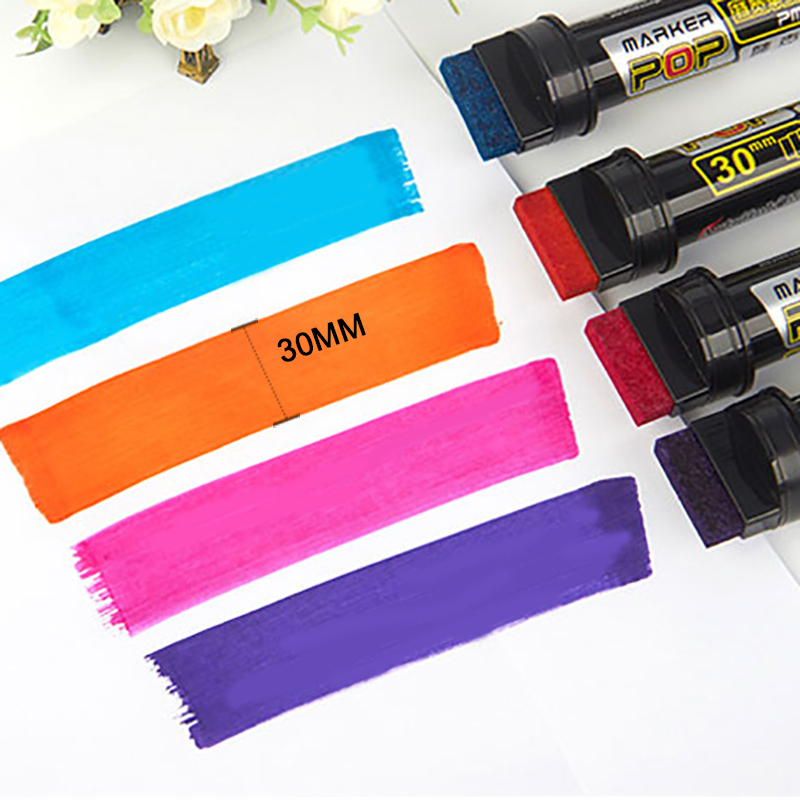 12Stck Pop Wasserdichte Farbe 30MM 20MM 12MM dauerhaft Nachfüllbare Marker Stift Skizzieren Graffiti Marker Poster stift Schule Liefert