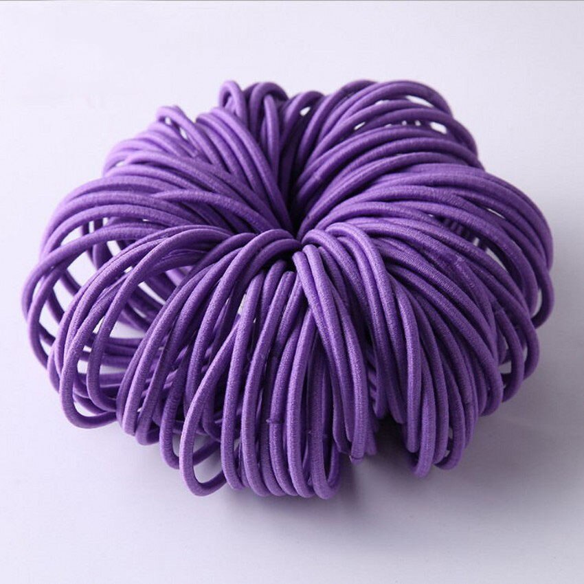 50/100Pcs Colorful Nylon Rubber Bands Elastic Hairbands for Girls Kids Scrunchie Elastic Ponytail Holder Hair Ties Accessories: purple 50pcs
