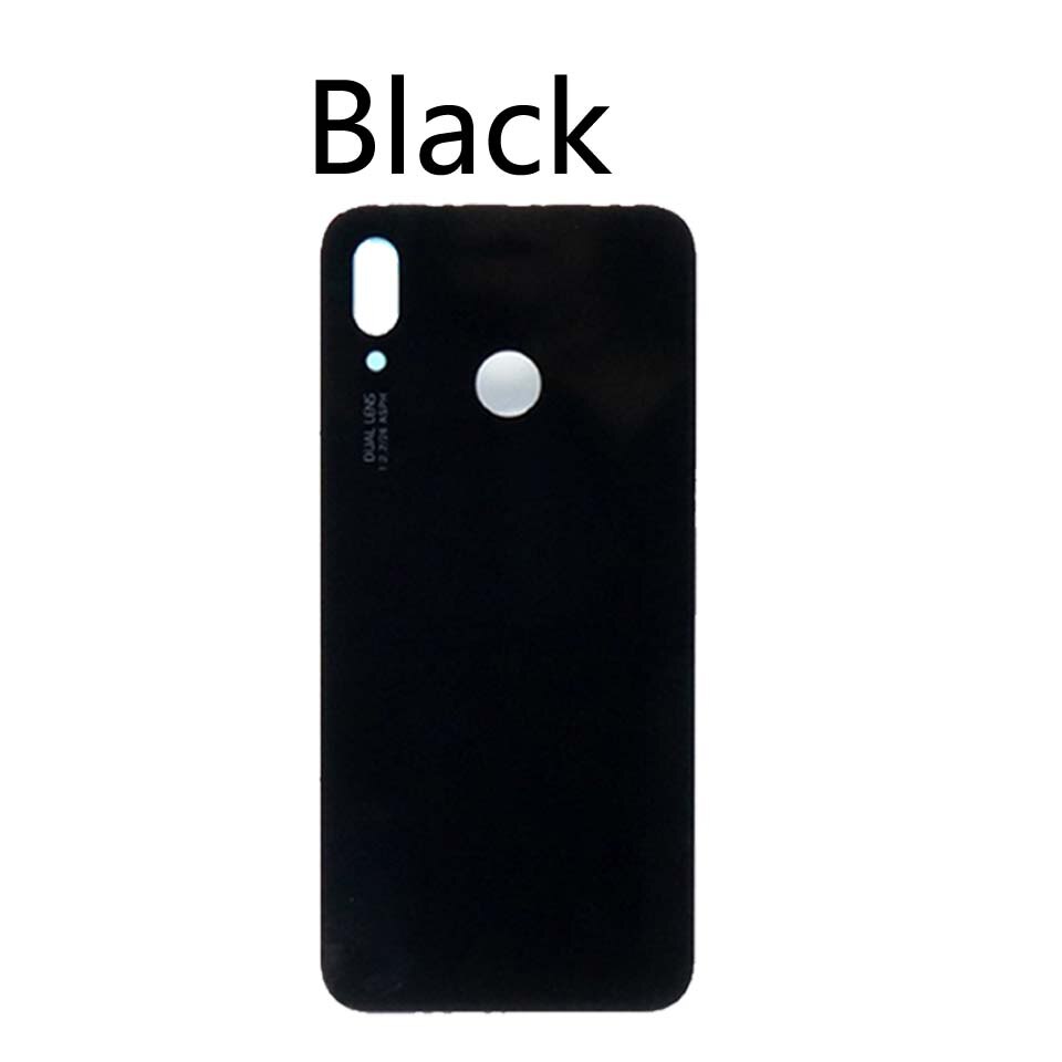 Back Glass For Huawei-P20 Lite Battery Back Cover Replacement For Nova 3E / P20 Lite Housing Chassis Shell replacement: Black-No tool