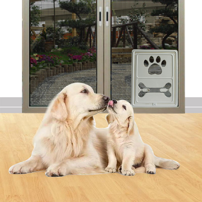 Handig Afsluitbare Plastic Pet Hond Kat Deur voor Scherm Venster Veiligheid Flap Gates Huisdier Deur Hond Hek Gratis Toegang Deur voor Thuis