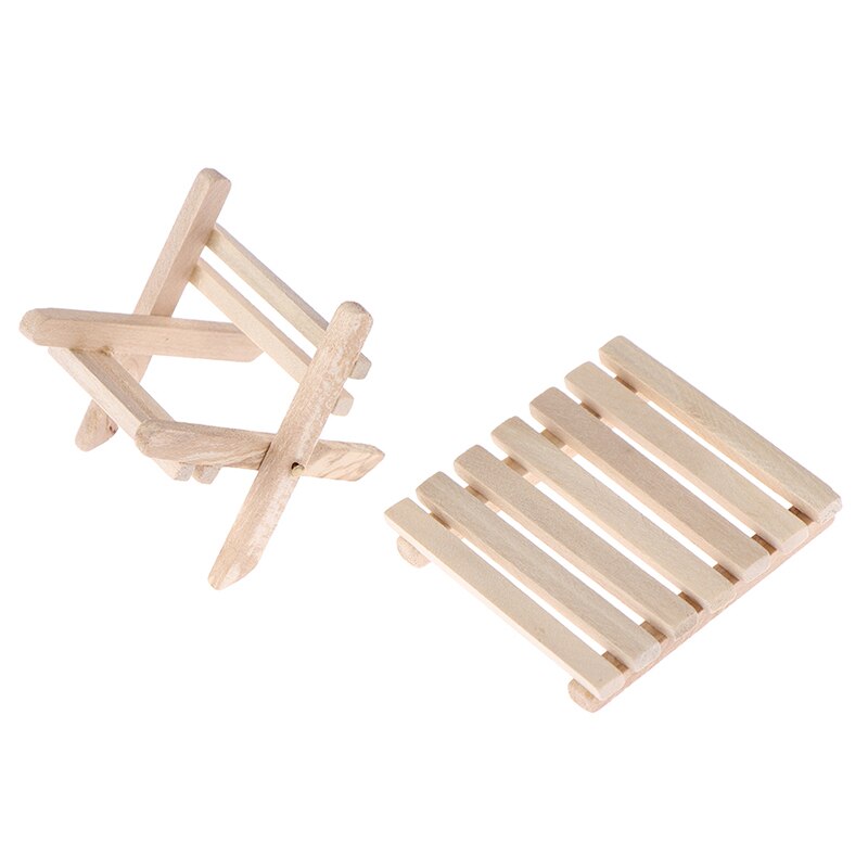 1:12 Poppenhuis Houten Diy Miniatuur Meubelen Strand Klaptafel Voor Kinderen Speelgoed Voor Mini Meubels Speelgoed Voor Kinderen