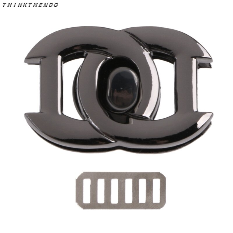 Thinkthendo Metalen Sluiting Turn Lock Twist Sloten Voor Diy Handtas Craft Bag Purse Hardware Gereedschapstas Accessoires: Gun Black