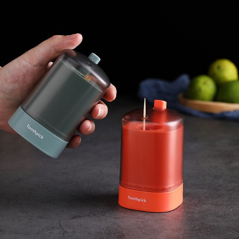Personality Push Type Automatic -up Toothpick Box Cotton Swab Barrel Home Toothpick Dispenser Hand Pressure Toothpick Jar