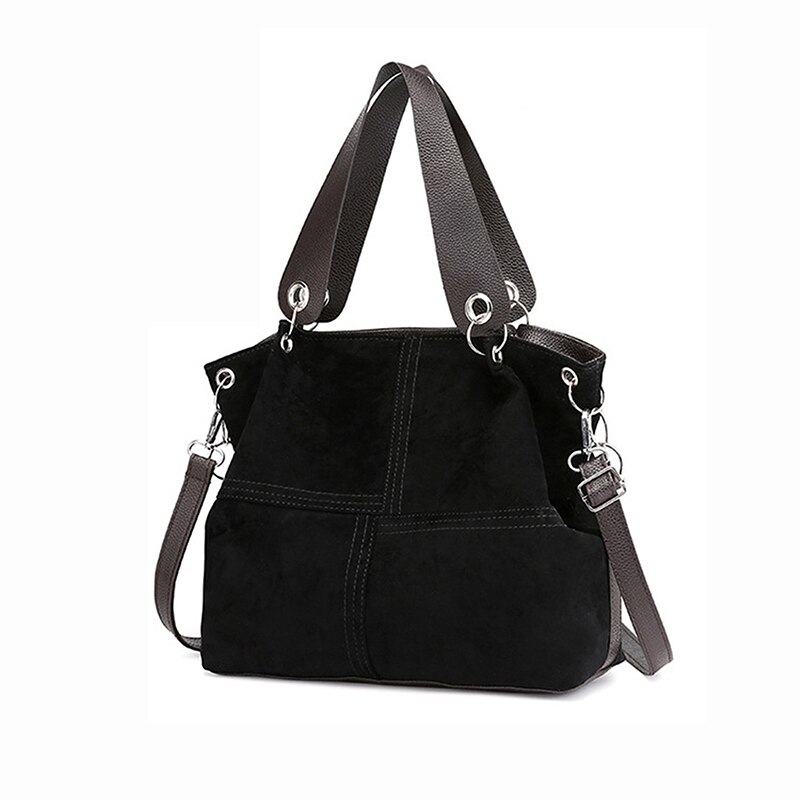 Top Handvat Tassen Vrouwen Schoudertas Vrouwelijke Grote Tote Zachte Corduroy Lederen Crossbody Messenger Bag Voor Vrouwen Bolsa femenina: Black