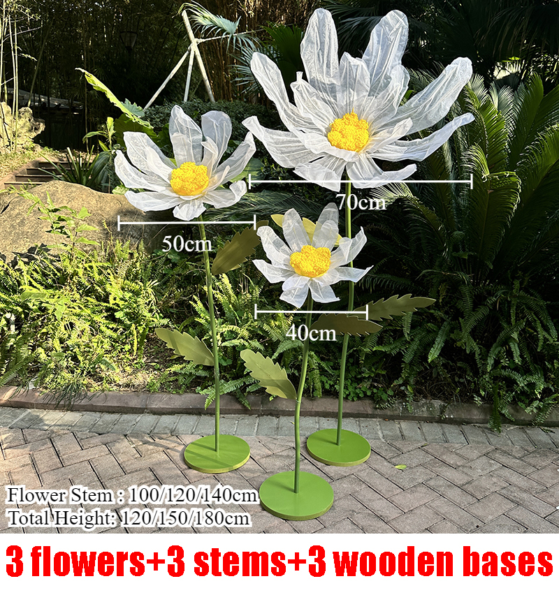 1/3 stk. kæmpe marguerit kunstige blomster bryllupsdekoration rekvisitter marguerit store blomster sceneopsætning vinduesudstilling boligdekoration