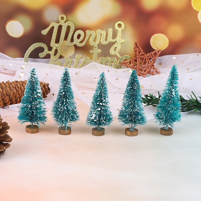 5pcs Mini Christmas Tree For 1/12 Scale Doll House Miniature Decoration Small Pine Tree Desktop Christmas Decor