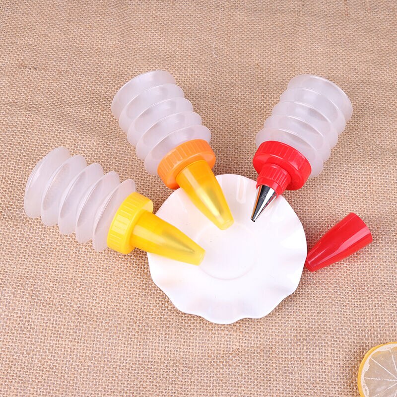 1Pc Food Grade Plastic Icing Piping Fles Met Nozzle Diy Cupcake Cookie Cake Decorating Sugarcraft Bakken Tool