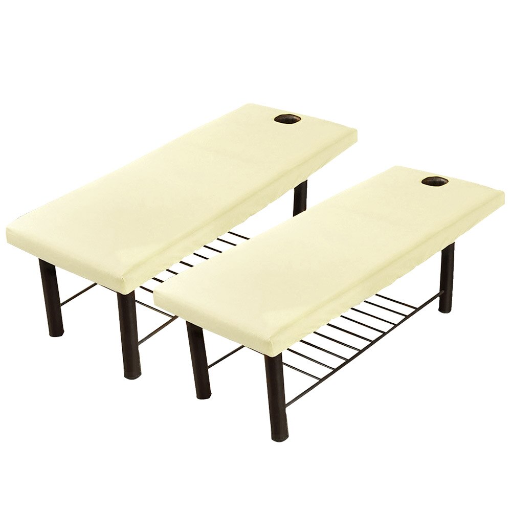 Salonki kiinteä sohvalakana etuosaan rei'itetty elastinen polyesteri-ympärikääre pehmeä neliömäinen päähieronta uudelleenkäytettävä päällinen: Beige / 1pc