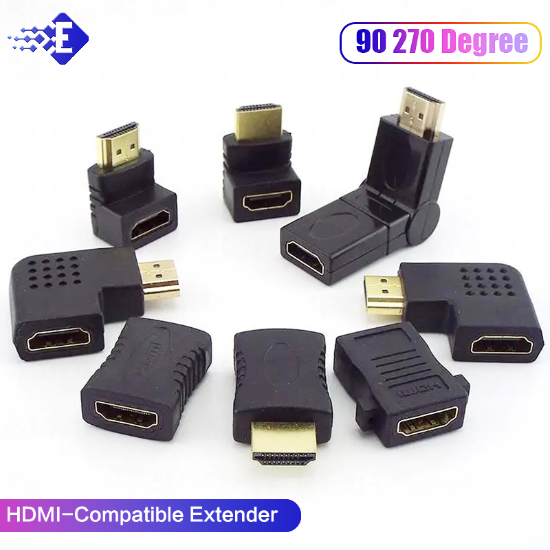 4K HD-connector Mini / Micro HDMI-compatibele extender HDMI-compatibele adapter 90 270 graden haakse man-vrouw converter