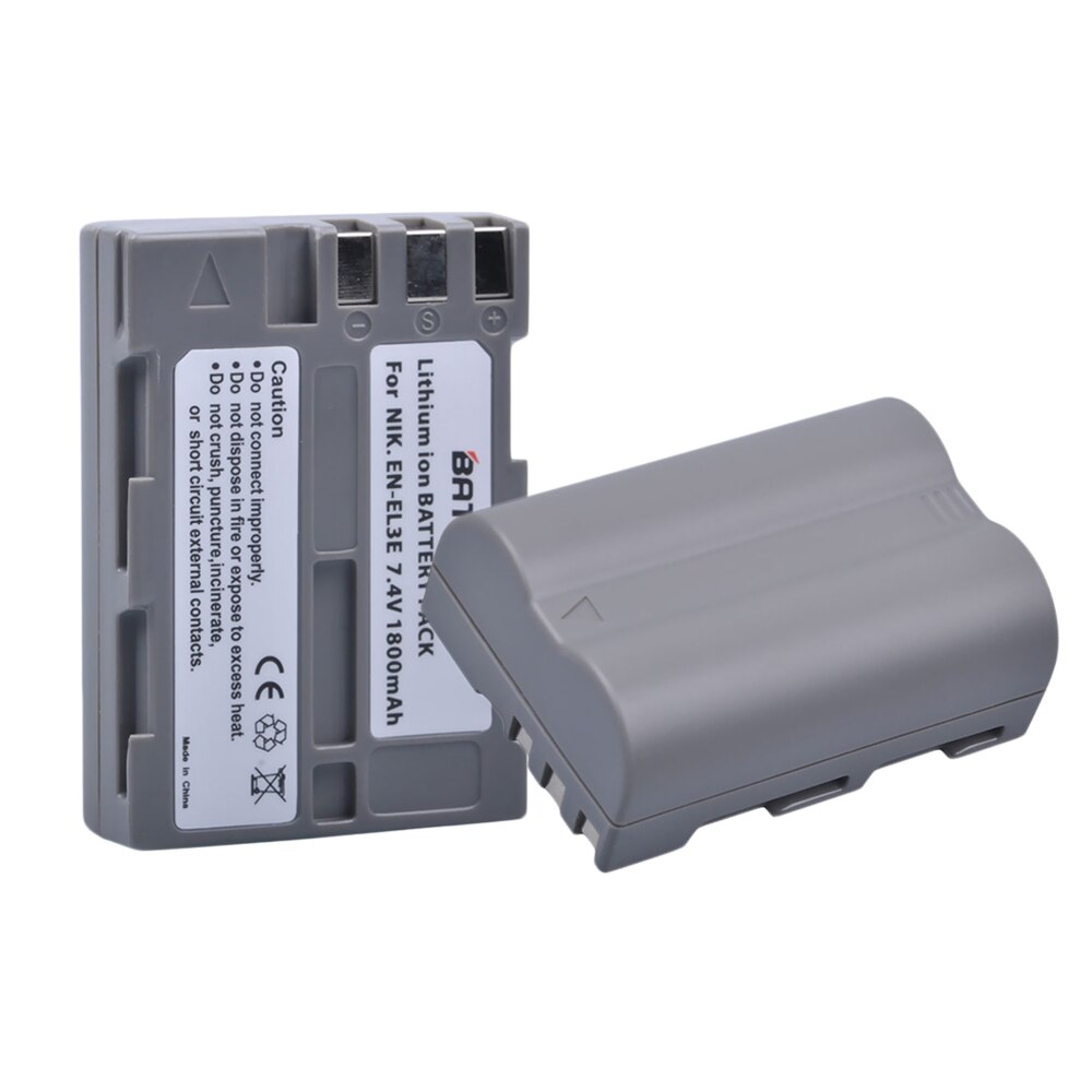 Batmax 1800mAh EN-EL3E EN-EL3 Battery +USB Dual Charger for Nikon D30 D50 D70 D90 D70S D300 Camera