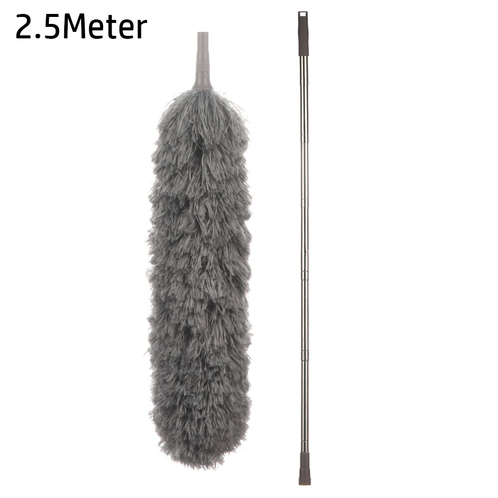 Telescoping Microfiber Duster Dsuter with 1.5/2.5 Meter Stainless Steel Extension Pole Detachable Washable Bendable Cleaner: 2.5Meter