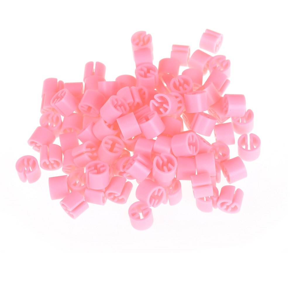 100Pcs Plastic Snap Op Hanger Maat Markers Hangers Clips Cirkel Marker Voor Maten Kleerhanger Accessoires Label Buis Gemarkeerd: Roze