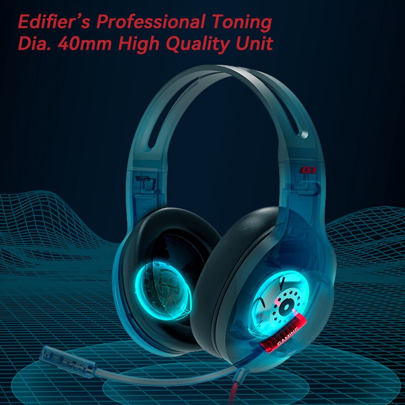 EDIFIER HECATE G1 przewodowy zestaw słuchawkowy do gier słuchawki z mikrofonem 40mm jednostka Gamer słuchawki do komputera Laptop USB/3.5mm