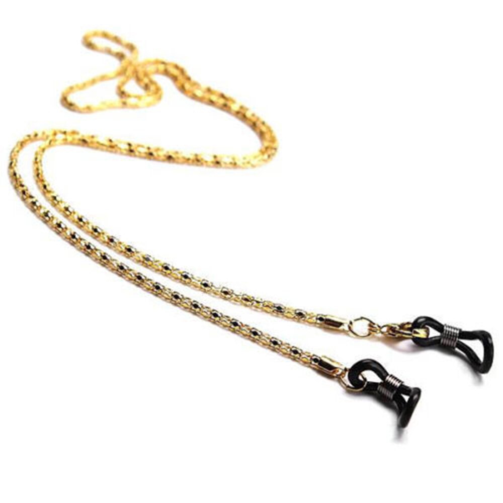 Stil solglasögon halsband halsband metall glasögon glasögon kedje sladd läsglasögon rem: Guld-