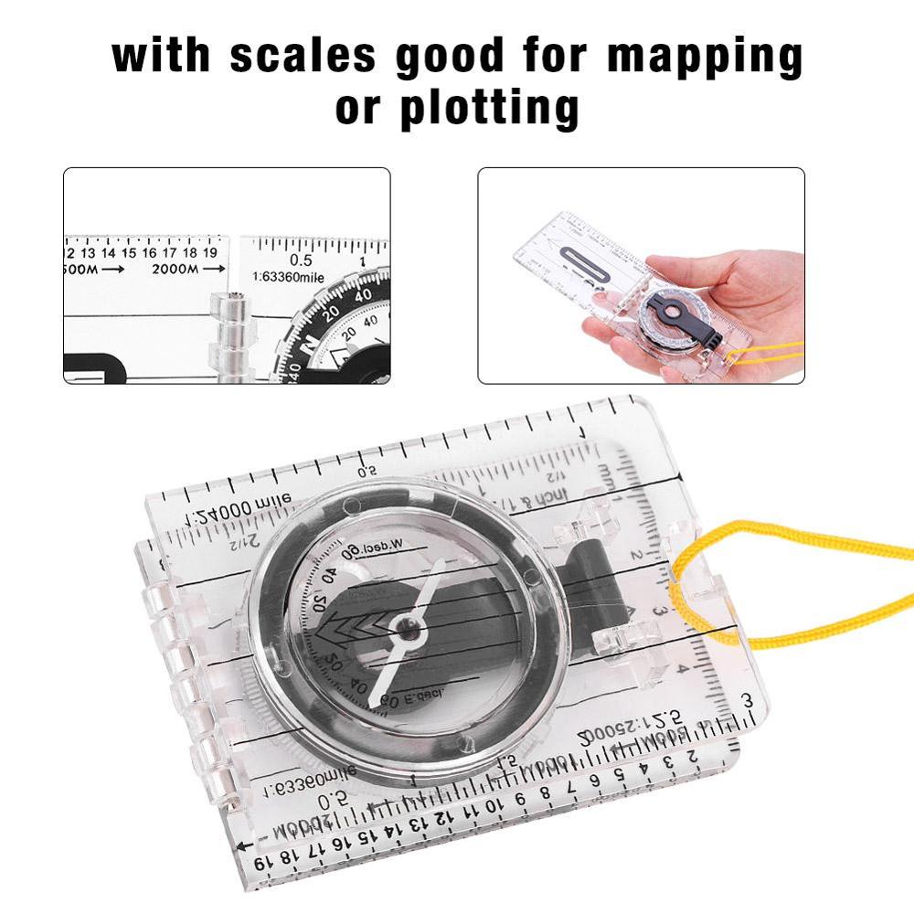 Foldable Multifunctional Map Ruler Scale Compass Outdoor Products Lightweight Portable Outdoor Gadgets