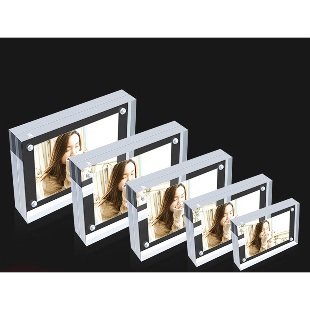 Clear Magnetic Acrylic Menu List Card Display Stand 82*55mm Photo Picture Labe Frame