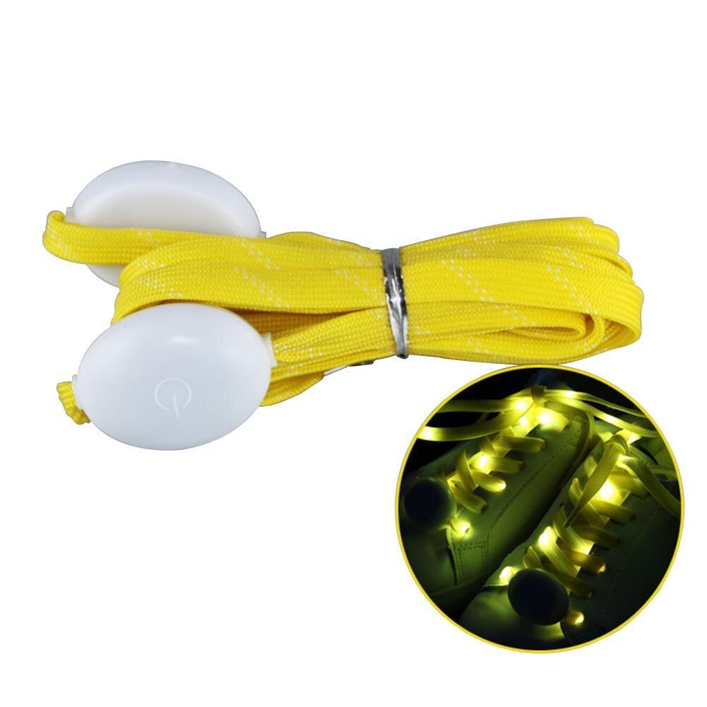 1 paar 120CM LED Schoenveters Cool Lichtgevende Knipperende Veters Disco Party Light Up Glow Nylon Band: yellow shoelace