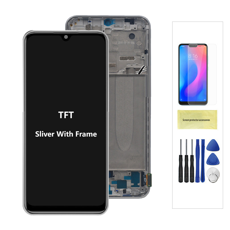 AMOLED for Mi A3 M1906F9SH Display with Frame, for Xiaomi Mi CC9e Lcd Display Touch Screen Digitizer Assembly Replacement CC9E: AZURE