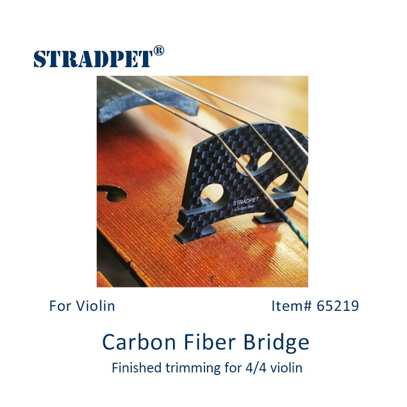 STRADPET-Puente de fibra de carbono, acabado de recorte para violín 4/4