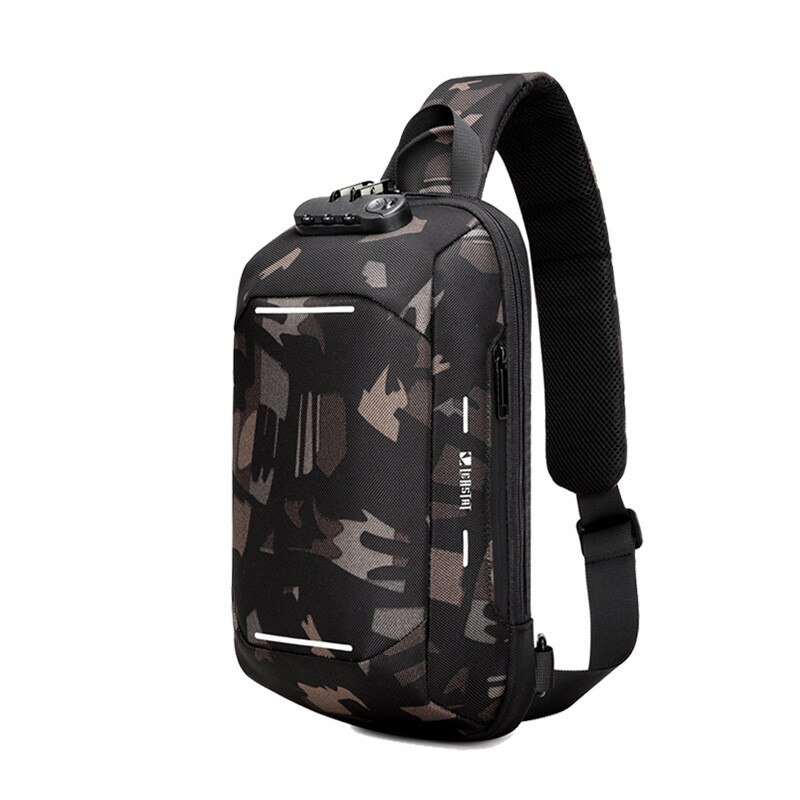 Multifunctionele Usb Oxford Crossbody Bag Mannen Anti-Diefstal Schouder Messenger Bags Mannelijke Waterdichte Korte Trip Borst Bag Pack: Camouflage Color