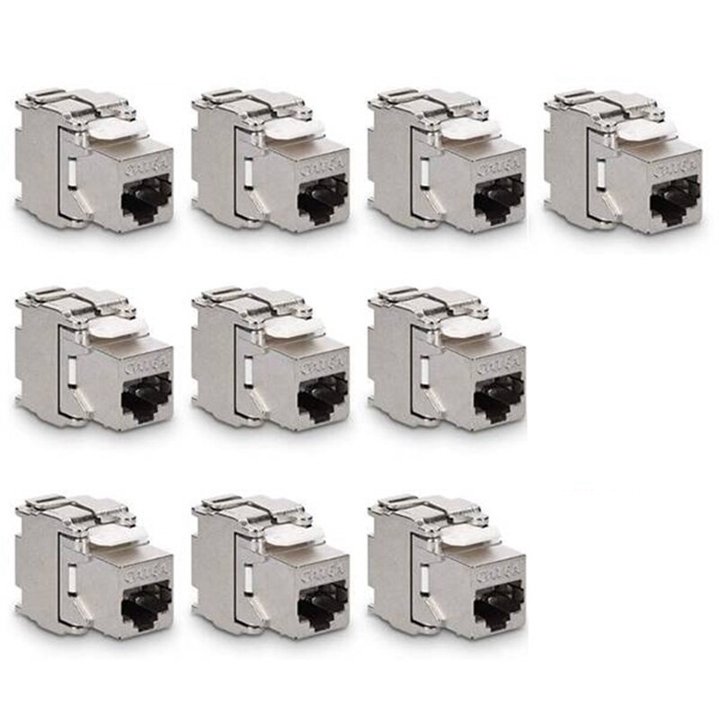 Network Cat6A Toolless Keystone Jack Module Full Shielded RJ45 Socket to LSA Toolfree Termination: Default Title