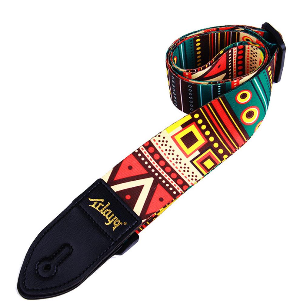 Sangle de guitare en Nylon pour guitare électrique acoustique et basse ceinture de guitare multicolore réglable sangles en Nylon d'impression colorée: 01