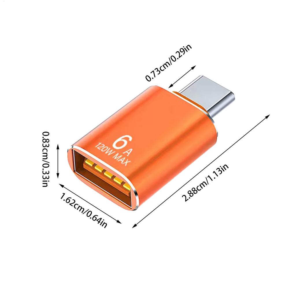 USB OTG Adapter Efficient USB C to USB Female Adapter USB C to USB 3.1 Adapter Compact Cell Phone OTG Adapters Type C Converter: Orange