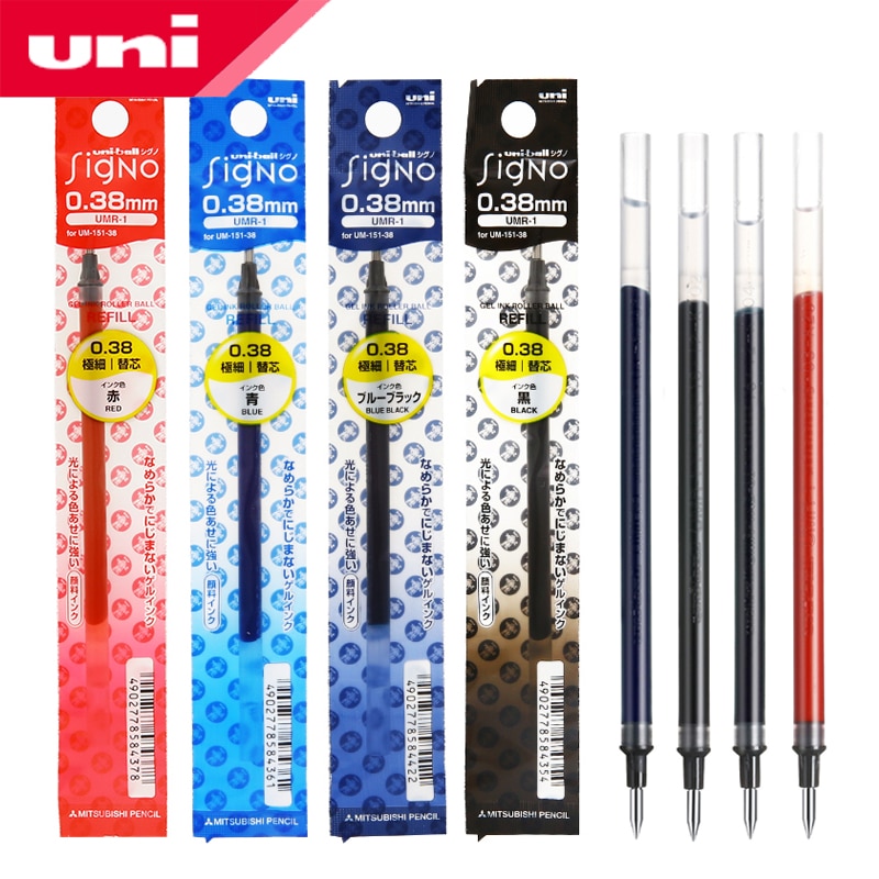 12 Pcs/Lot Uni-Ball Signo Refill UNI Mitsubishi UMR-1 Gel Pen Refill 0.38mm Fine Financial For UM-151