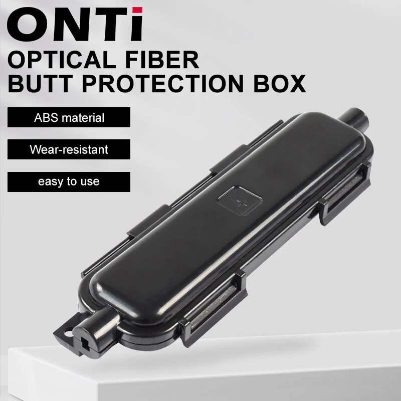 ONTI 10pcs FTTH Optical Fiber Protection Box Cable Rotection Box with SC Adapter Type Waterproof Protected Box