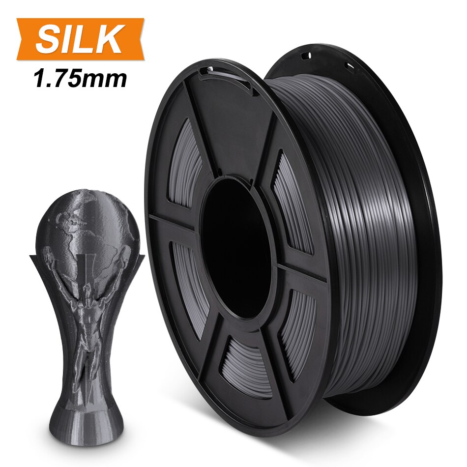 SUNLU SILK PLA 3D Filament 1.75mm 1kg Silk Texture PLA Filament For 3D Printer Printing Smoothly Materials: SILK Black