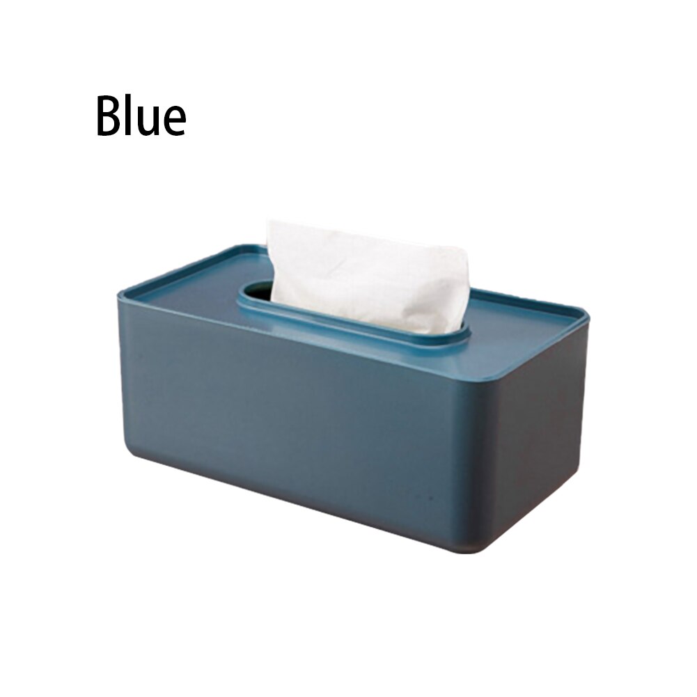 Caja de pañuelos de plástico para bebé, caja de almacenamiento de papel para toallitas húmedas, dispensador de toallas de papel, organizador de servilletas para el hogar: Azul