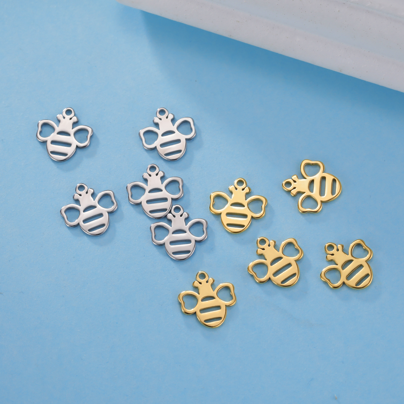 EUEAVAN 5 stks Dier Rvs Charms Kat Vlinder Poot Libel Vissenstaart DIY Hanger Ketting Sieraden Maken Accessoires