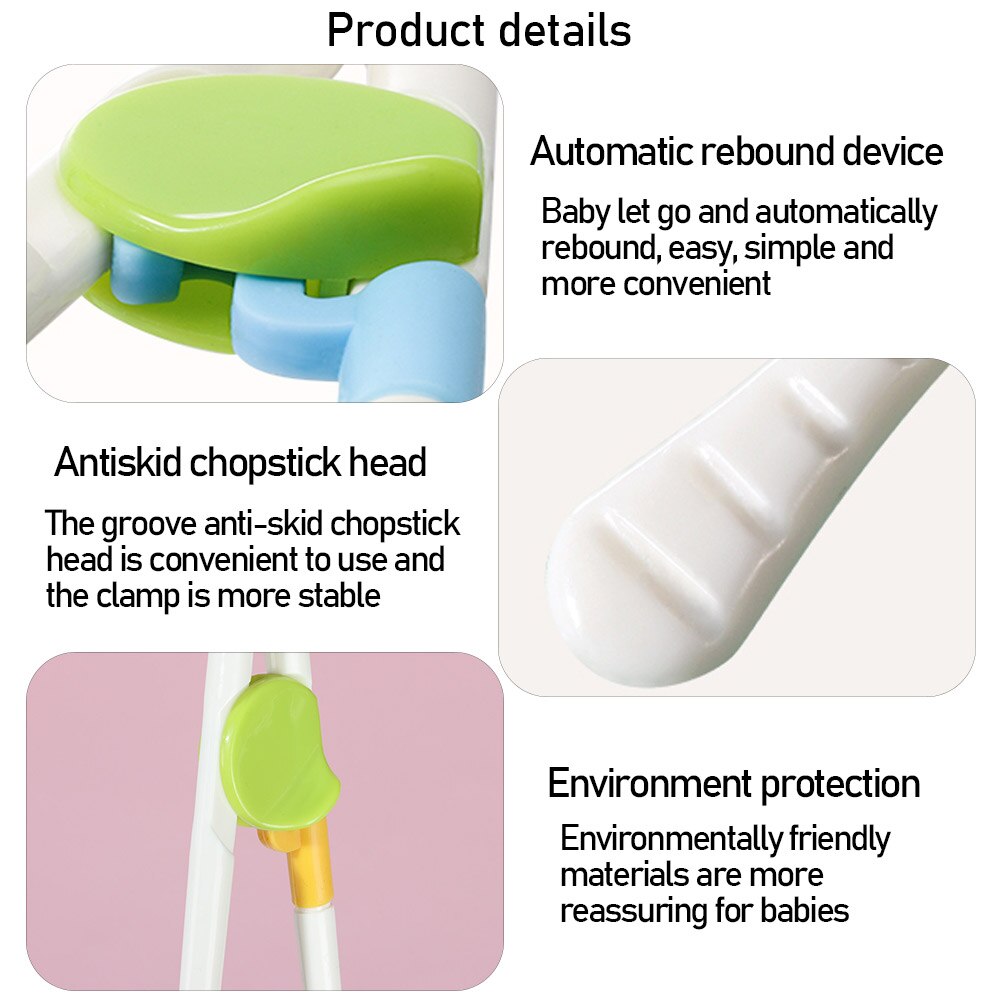 Palillos de comida de dibujos animados para niños y bebés, palillos de fácil uso, divertidos, para aprendizaje y entrenamiento, juego de cena, herramientas de cocina, 1 par